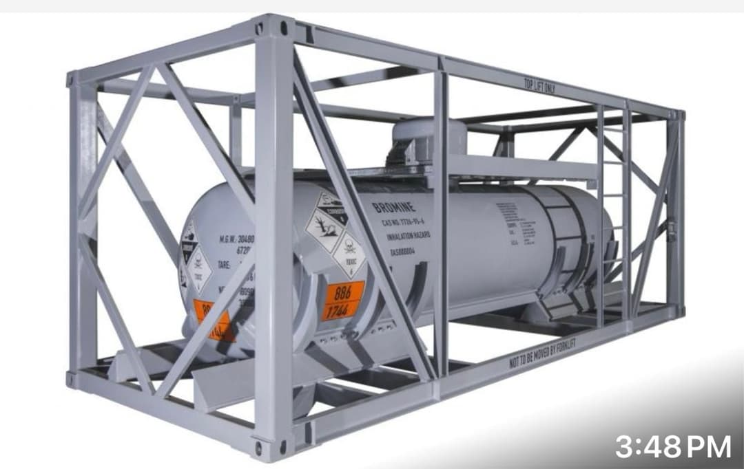 Liquid Bromine — 99.97% Purity — ISO Tank