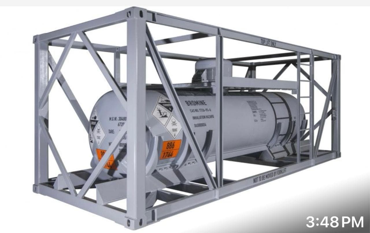 Liquid Bromine — 99.97% Purity — ISO Tank